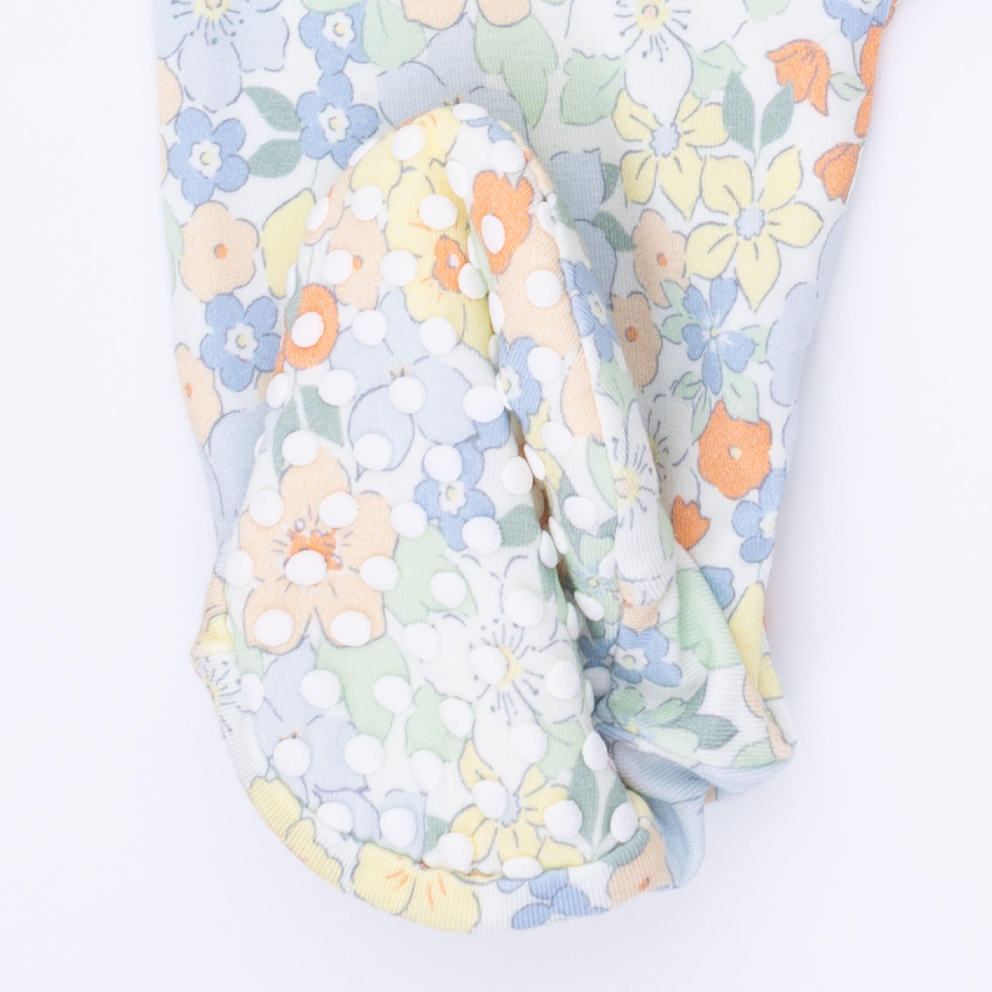Angel Dear Georgia Floral 2 Way Ruffle Back Zipper Footie & Headband Set