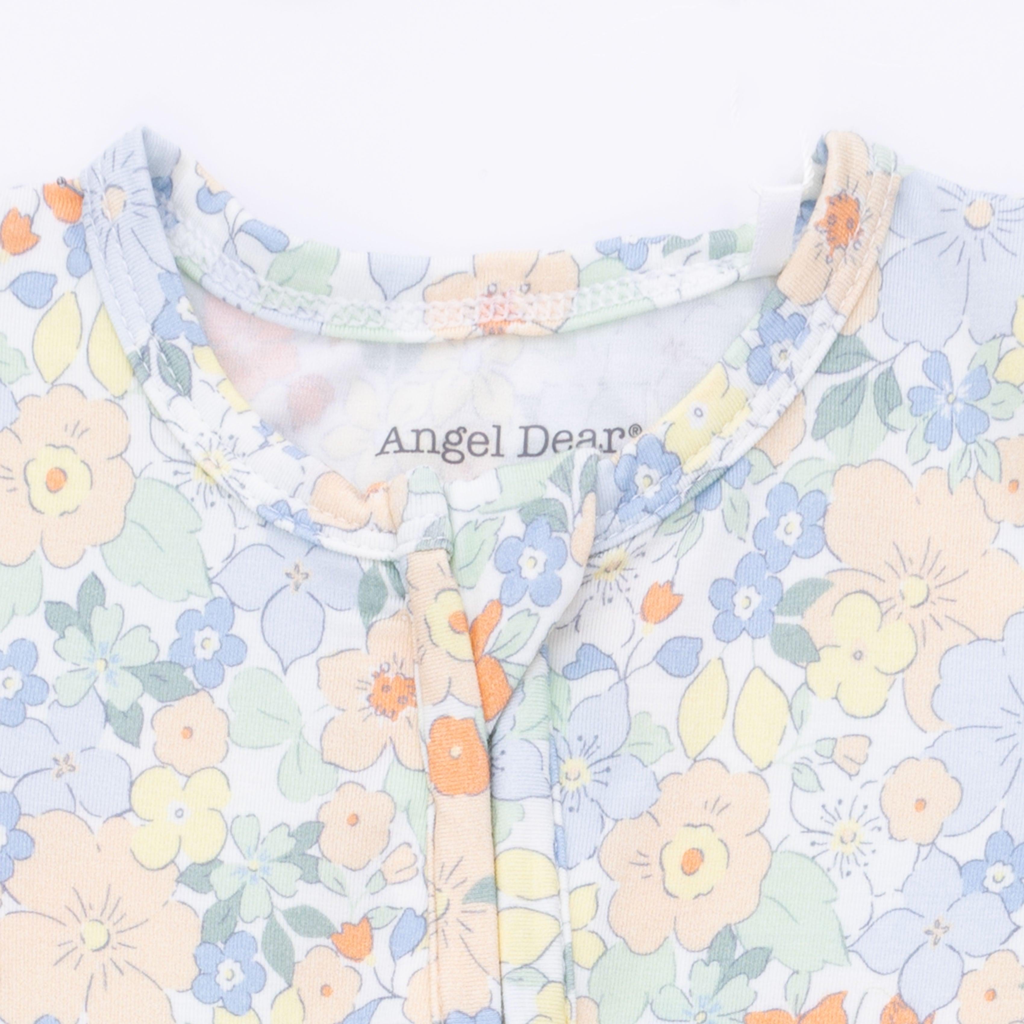 Angel Dear Georgia Floral 2 Way Ruffle Back Zipper Footie & Headband Set