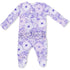 Angel Dear Lacy Lavender Floral 2 Way Ruffle Back Zipper Footie