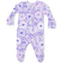 Angel Dear Lacy Lavender Floral 2 Way Ruffle Back Zipper Footie
