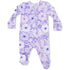 Angel Dear Lacy Lavender Floral 2 Way Ruffle Back Zipper Footie