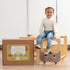 OmaOmaOma! Montessori Educational Wooden Toys for Kids - Convertible Montessori Toddler Tower 4-in-1 Step Stool, Desk