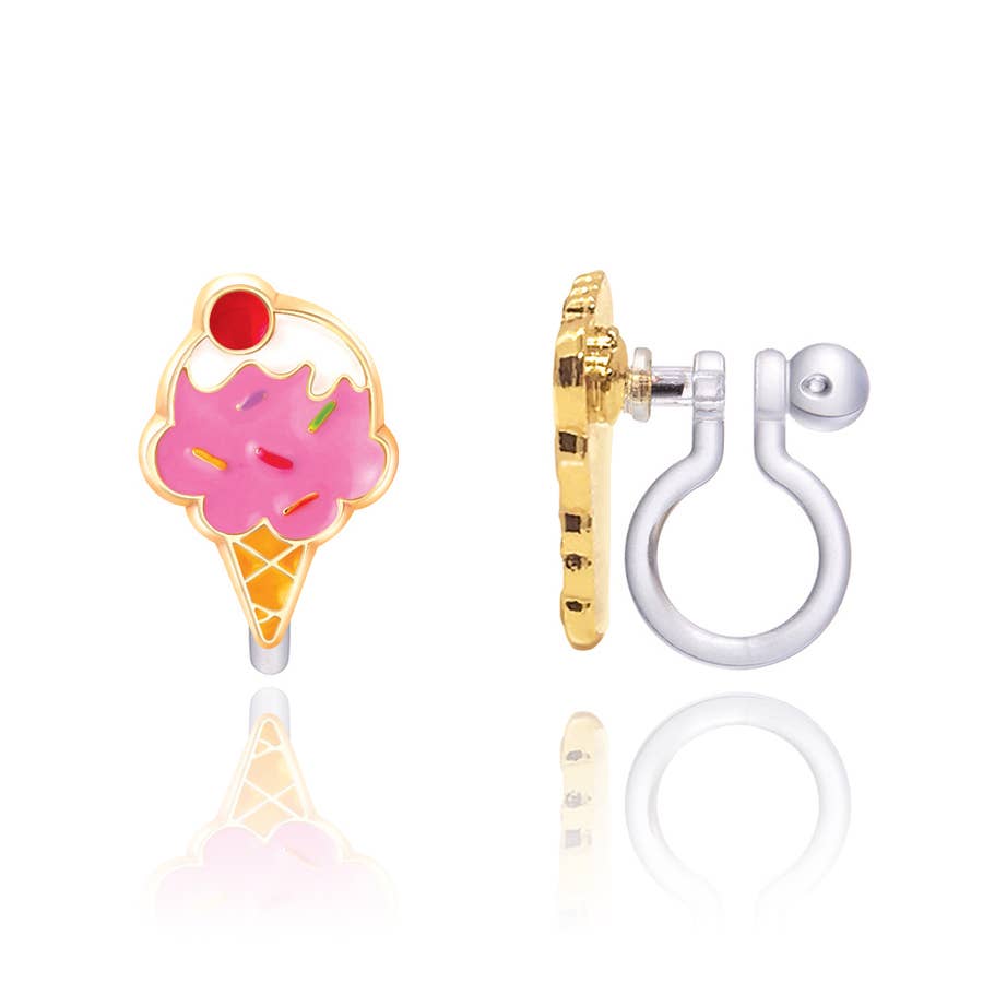 CLIP ON Cutie Earrings- Ice Cream Dream