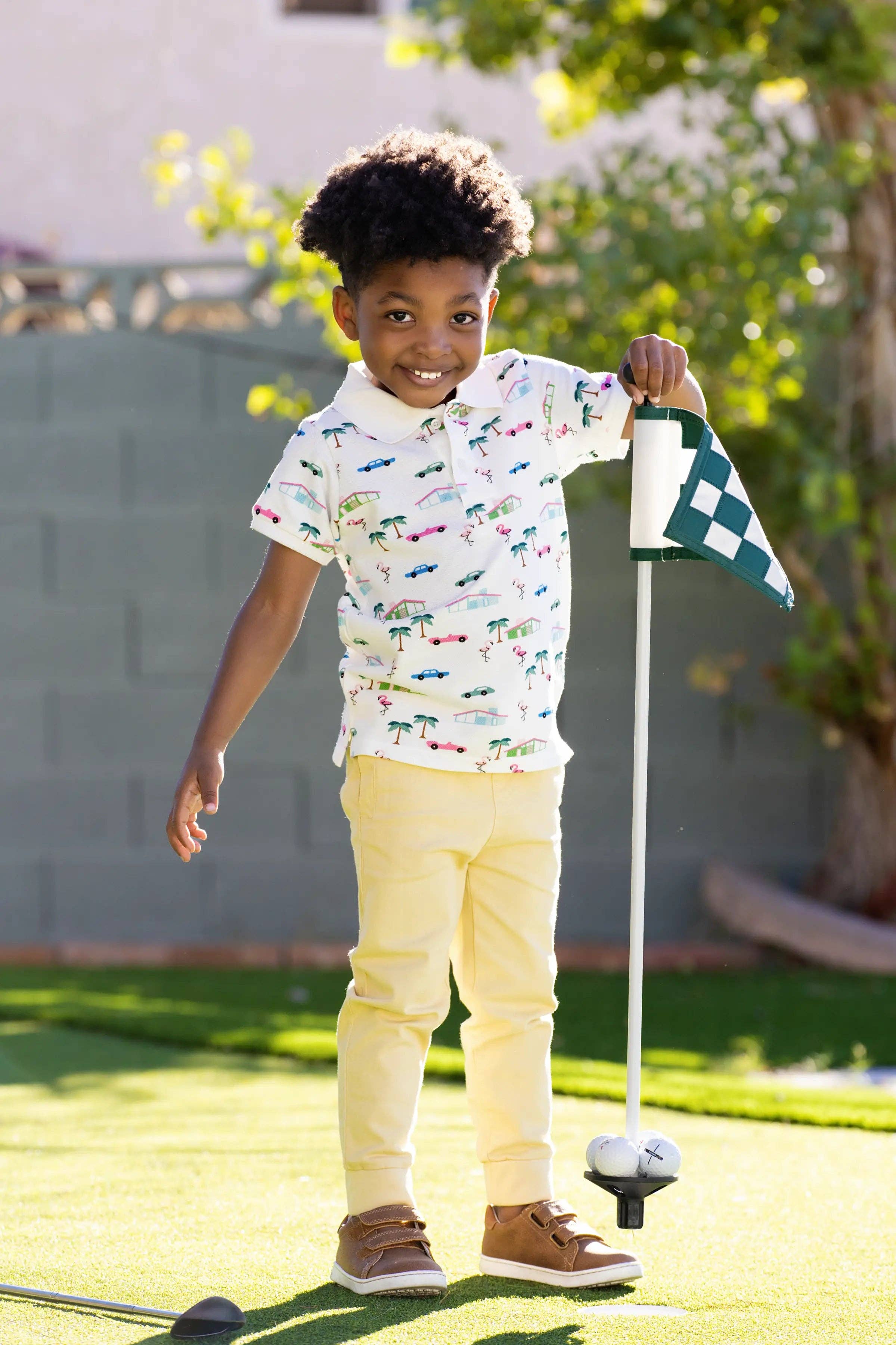 Organic Short Sleeve Polo_Retro Palm Springs