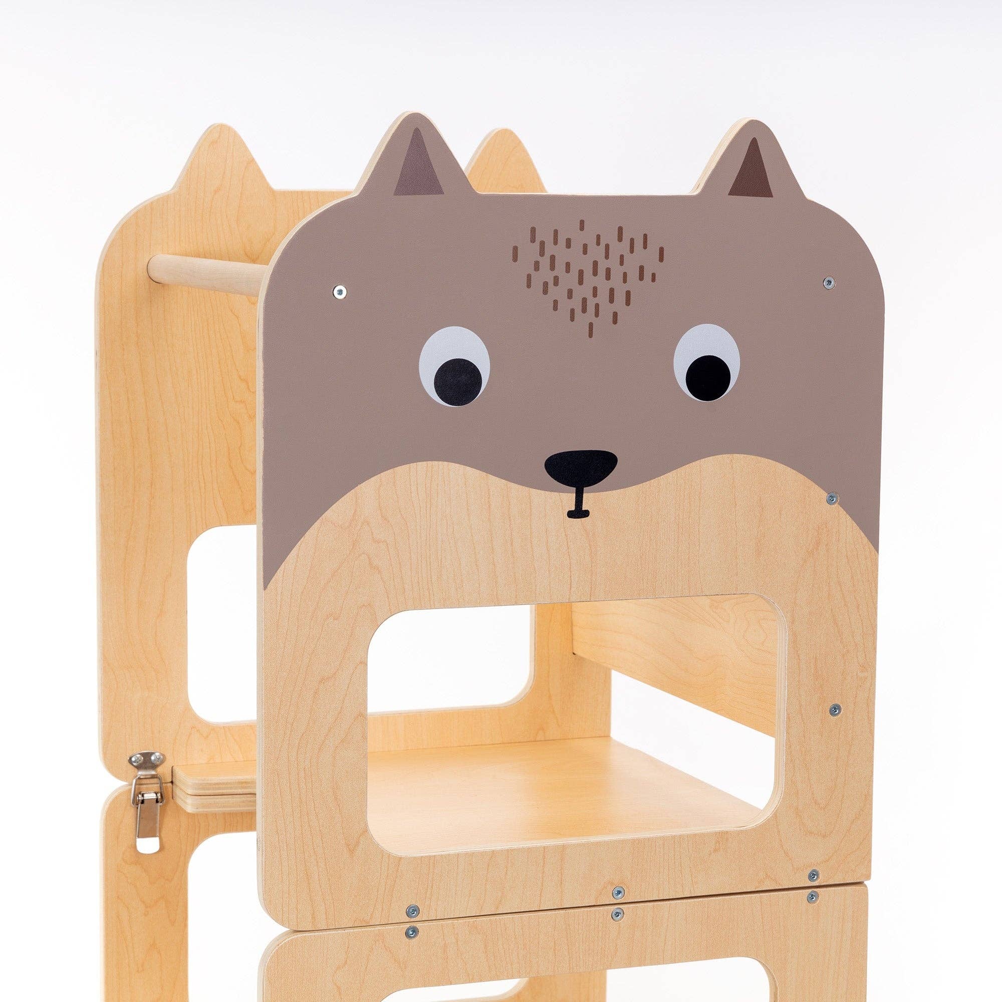 OmaOmaOma! Montessori Educational Wooden Toys for Kids - Convertible Montessori Toddler Tower 4-in-1 Step Stool, Desk