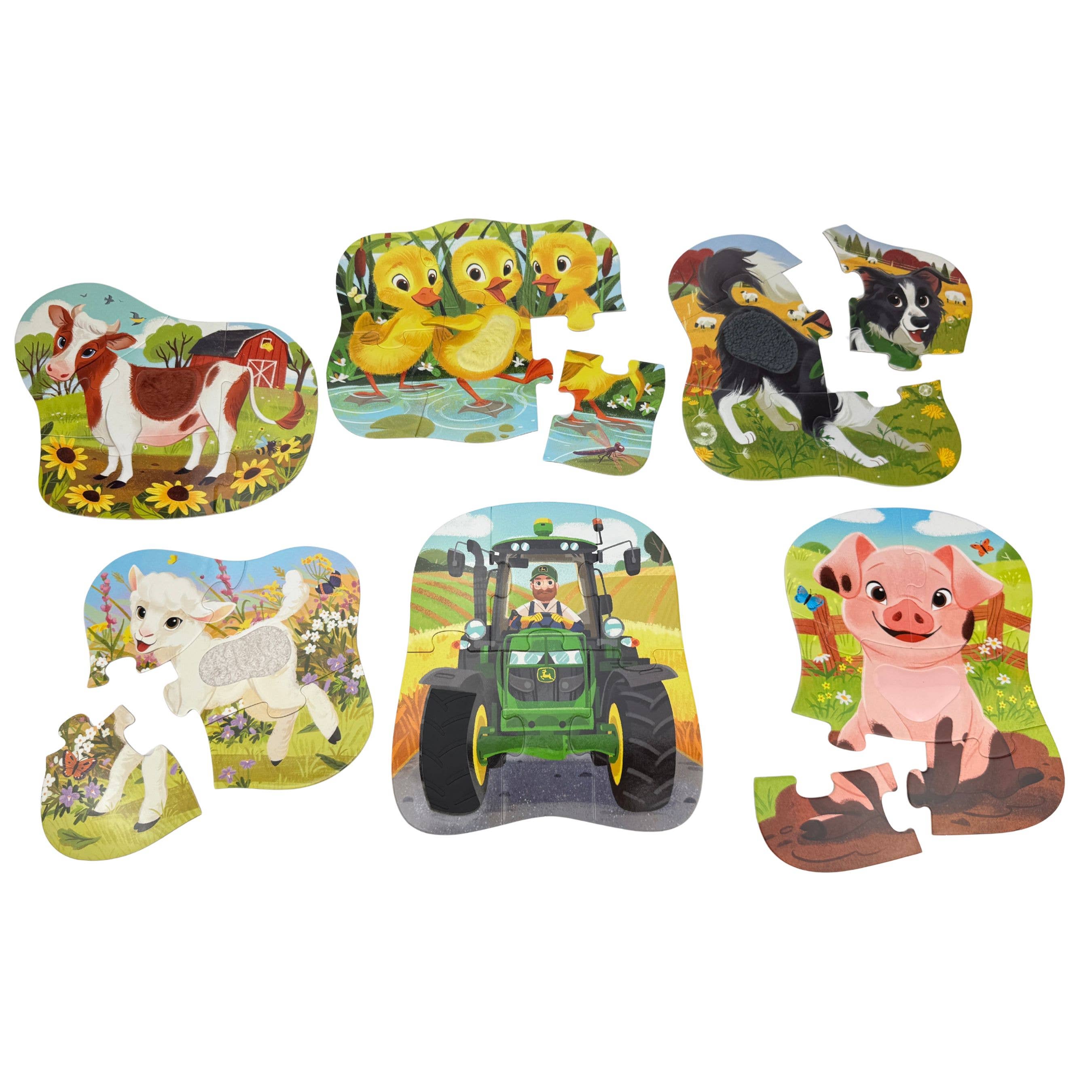 Cottage Door Press - John Deere Farm Friends – 6 Touch & Feel Puzzles for Kids