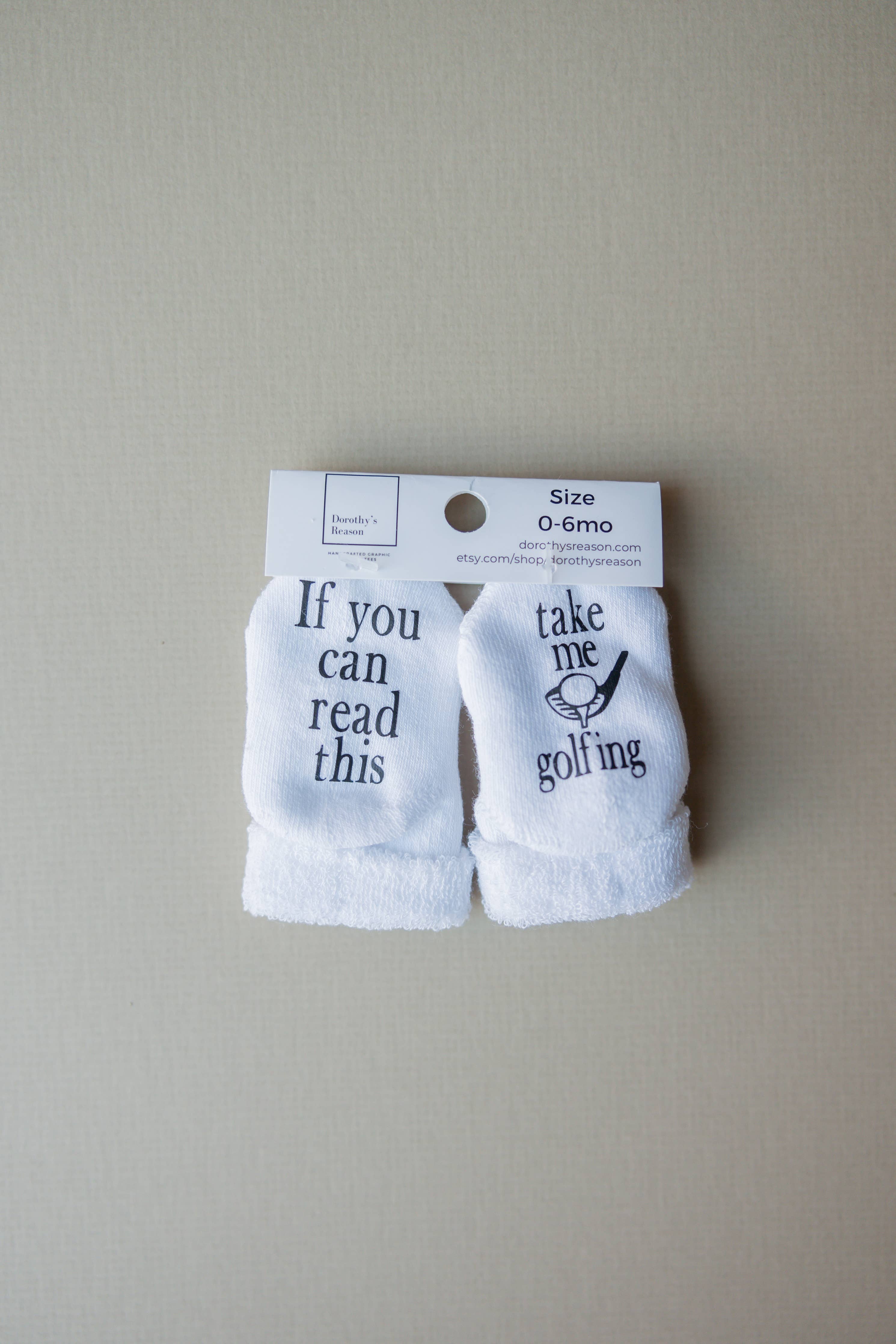 Dorothy’s Reason - Golf Items, Take Me Golfing Baby Socks, Boy Items, Dad Gifts: 0-6 mo