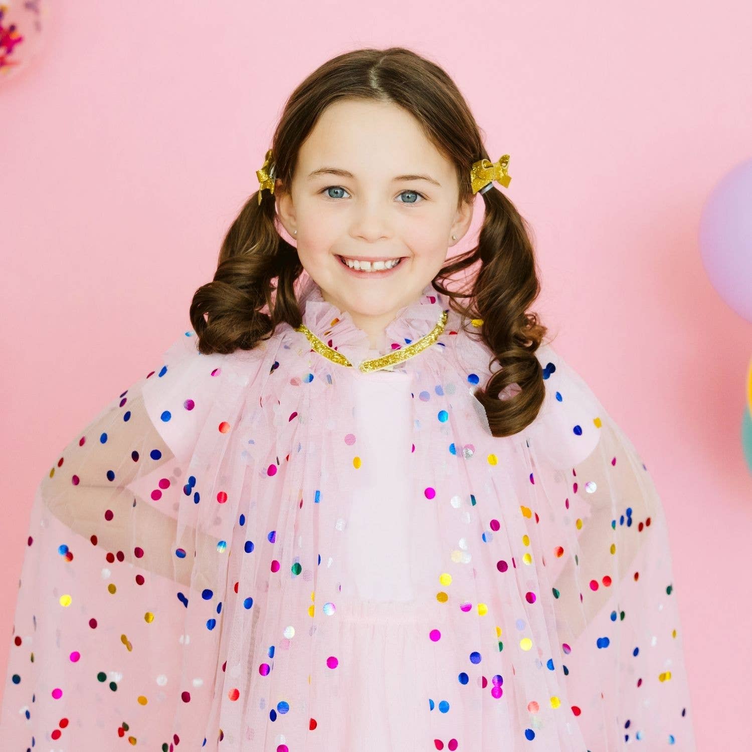 Sweet Wink - Pink Confetti Cape - Kids Dress Up Cape