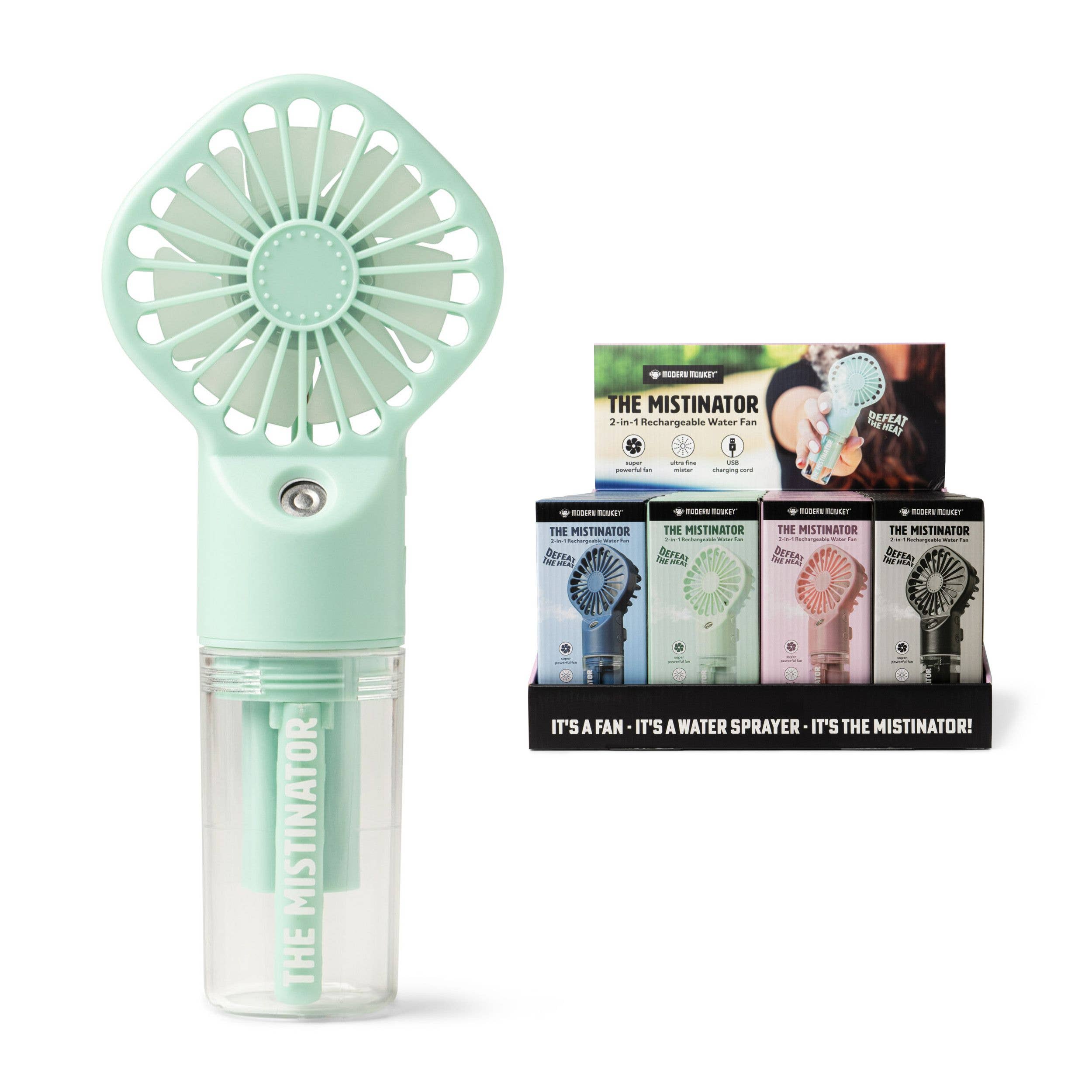 DM Merchandising - Modern Monkey The Mistinator 2-in-1 Rechargeable Water Fan