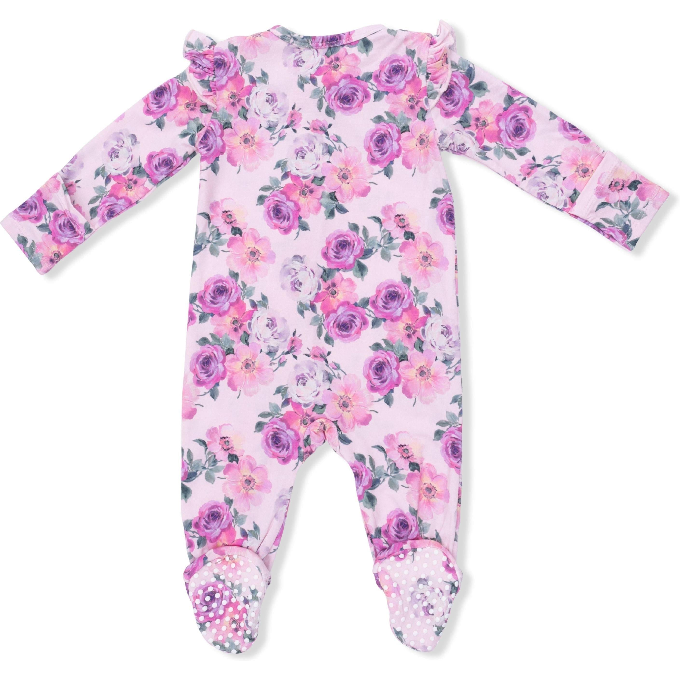 Angel Dear Rose Abundance 2 Way Ruffle Sleeve Zipper Footie