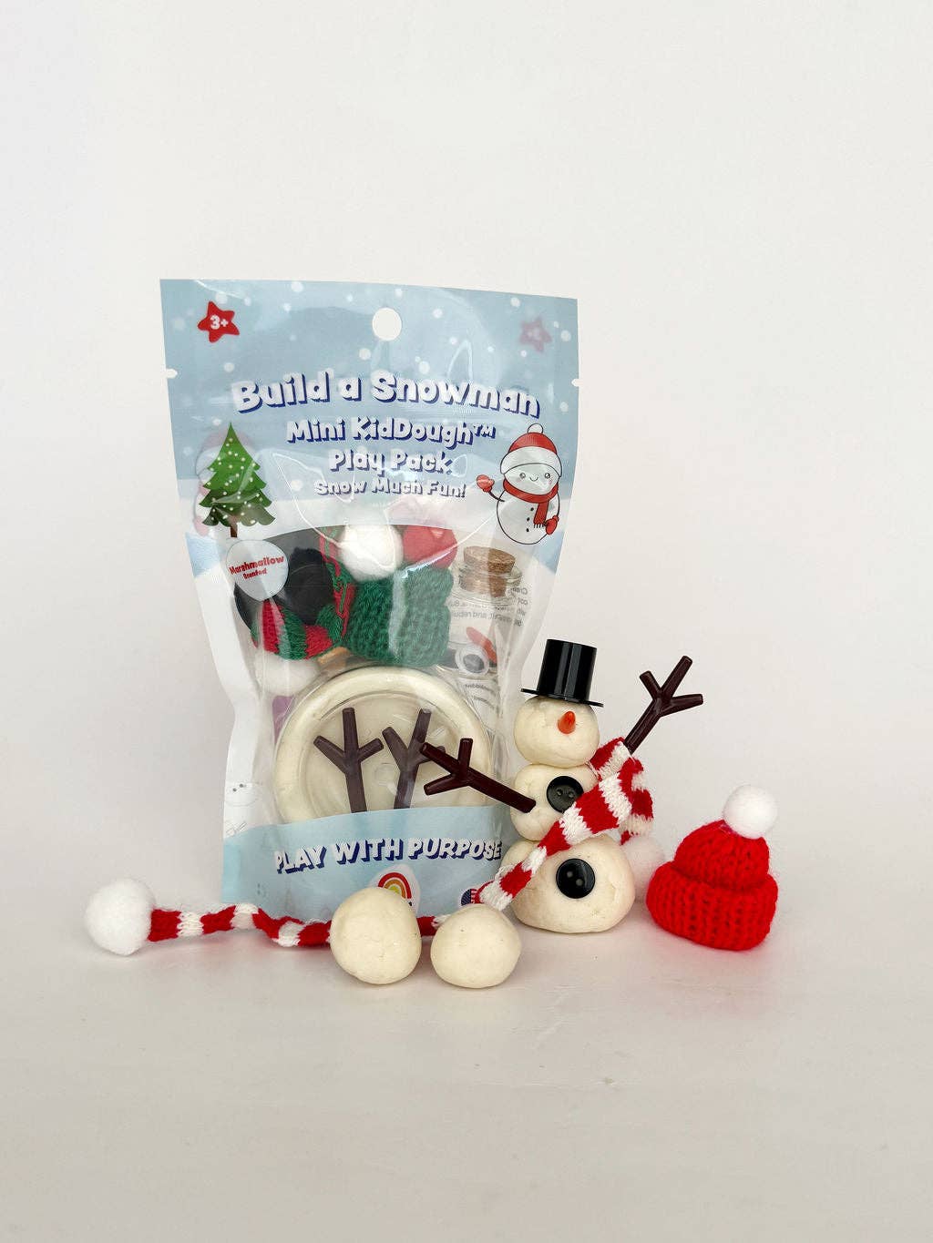 Earth GroBuild a Snowman Mini KidDough Play Pack