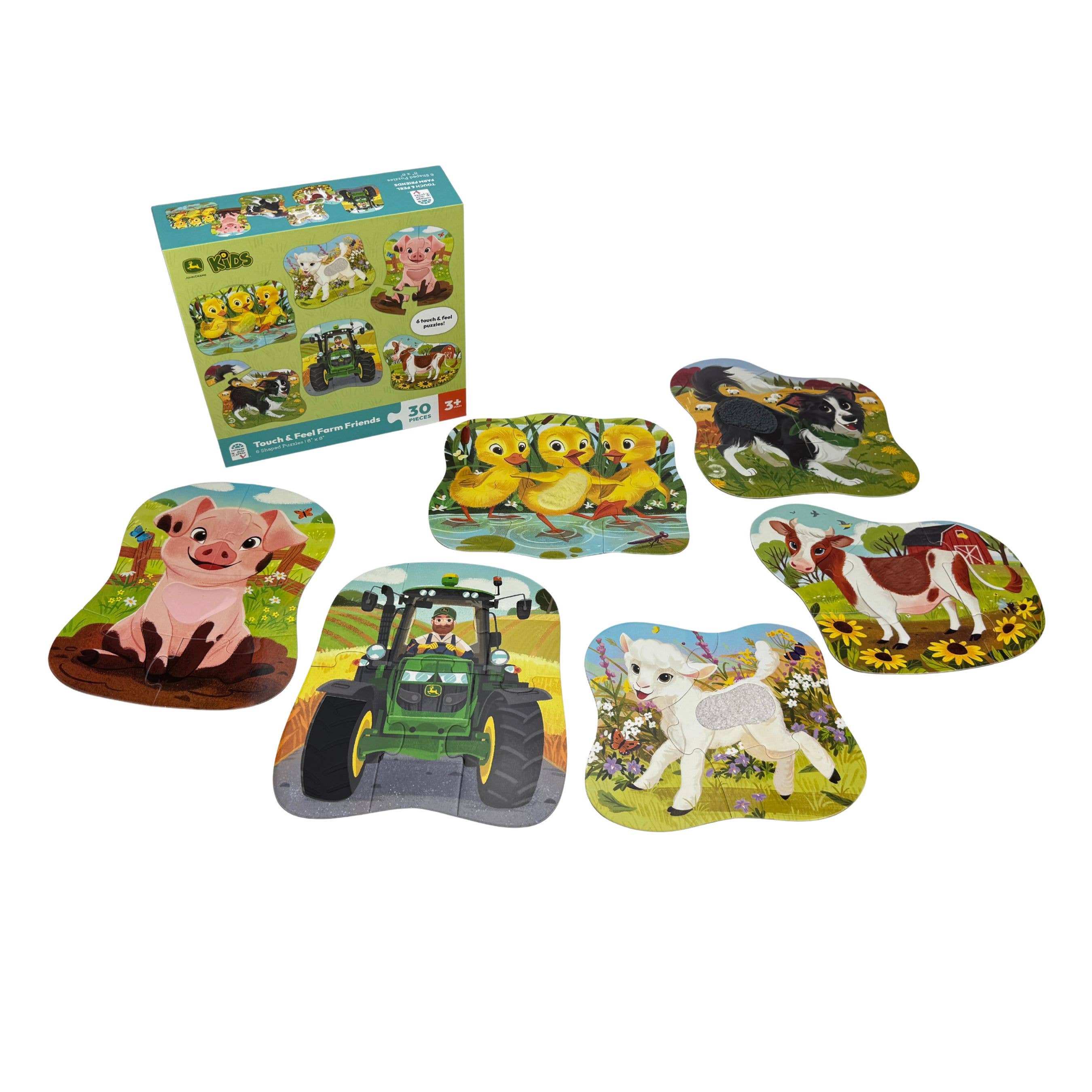 Cottage Door Press - John Deere Farm Friends – 6 Touch & Feel Puzzles for Kids