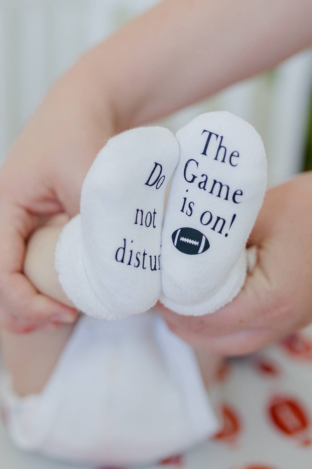 Dorothy’s Reason - Do Not Disturb The Game is on Football Baby Socks | Sports: 0-6mo