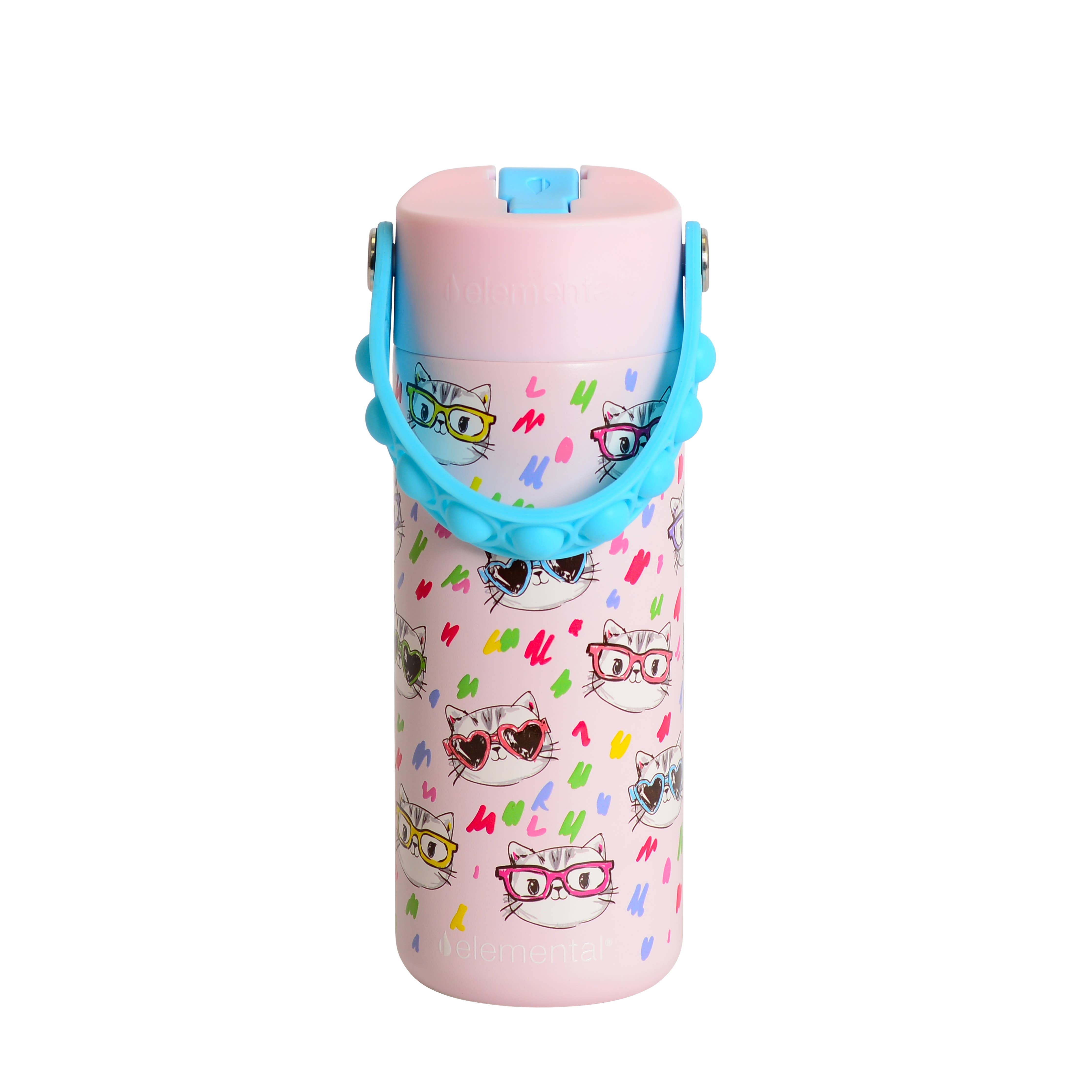 Elemental - Fidget Handle Kids Stainless Bottle 18oz Stylish Cat