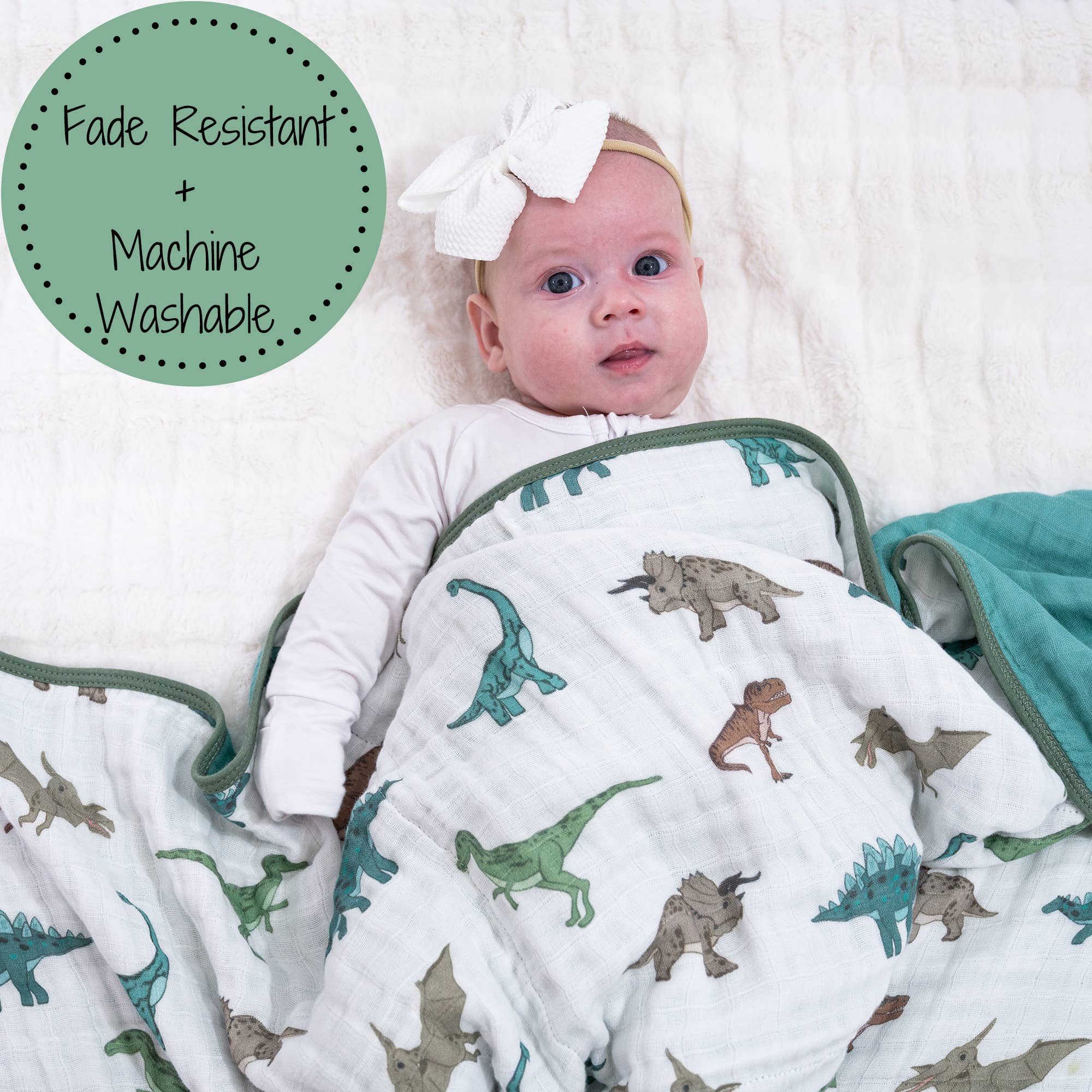 LollyBanks - Dinosaur Toddler 100% Cotton Baby Toddler Muslin Blanket
