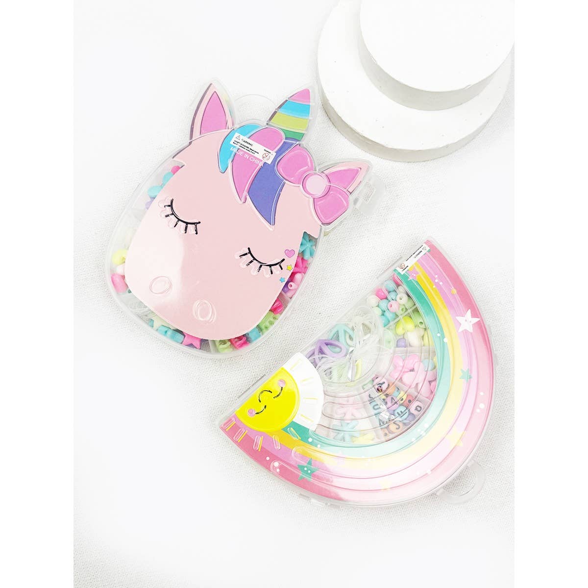 Love and Repeat - Unicorn and Rainbow DIY Bracelet Making Mix Beads Set: MIX COLOR / ONE(12)