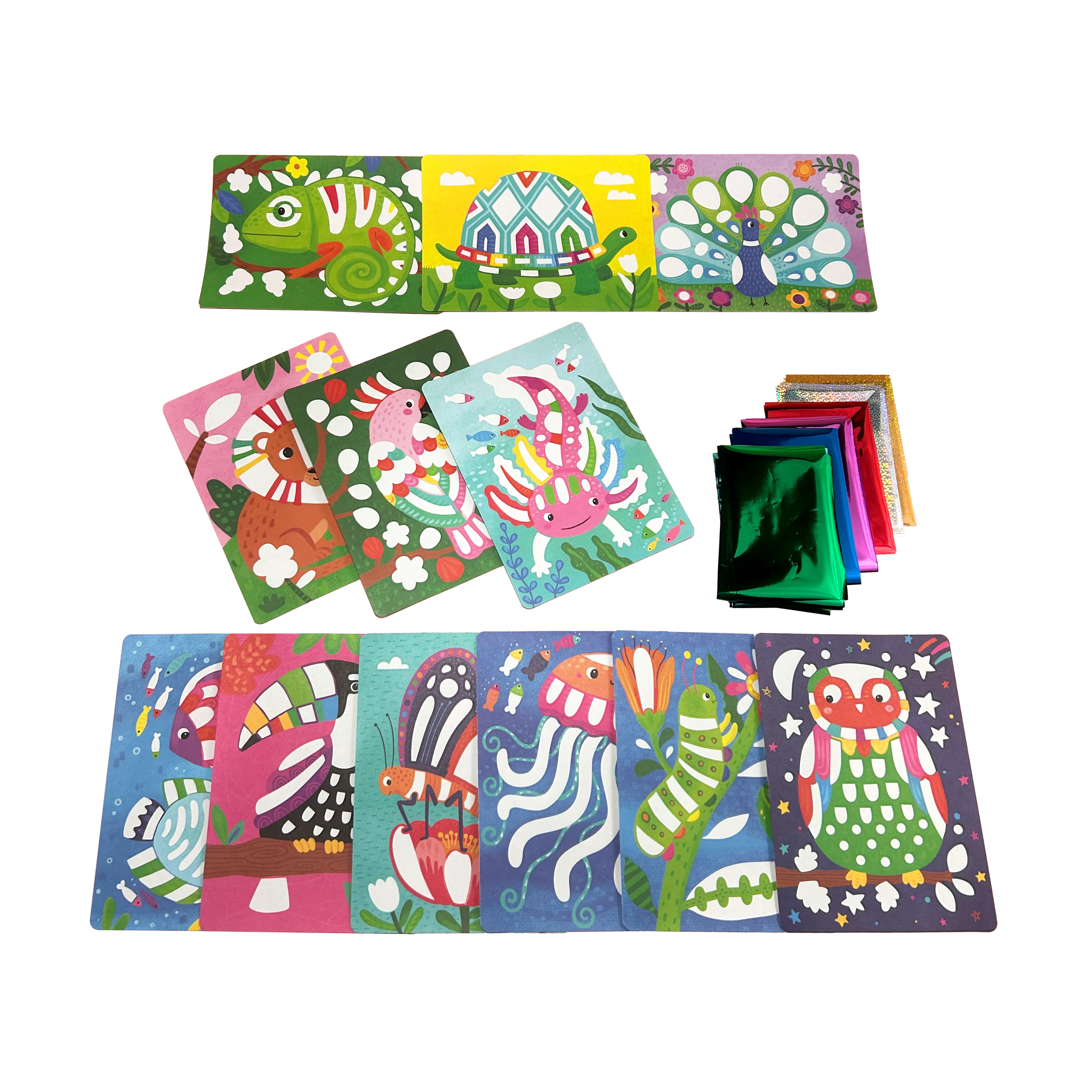 OOLY - Foil-tastic Foil Art & Coloring Set - Awesome Animals