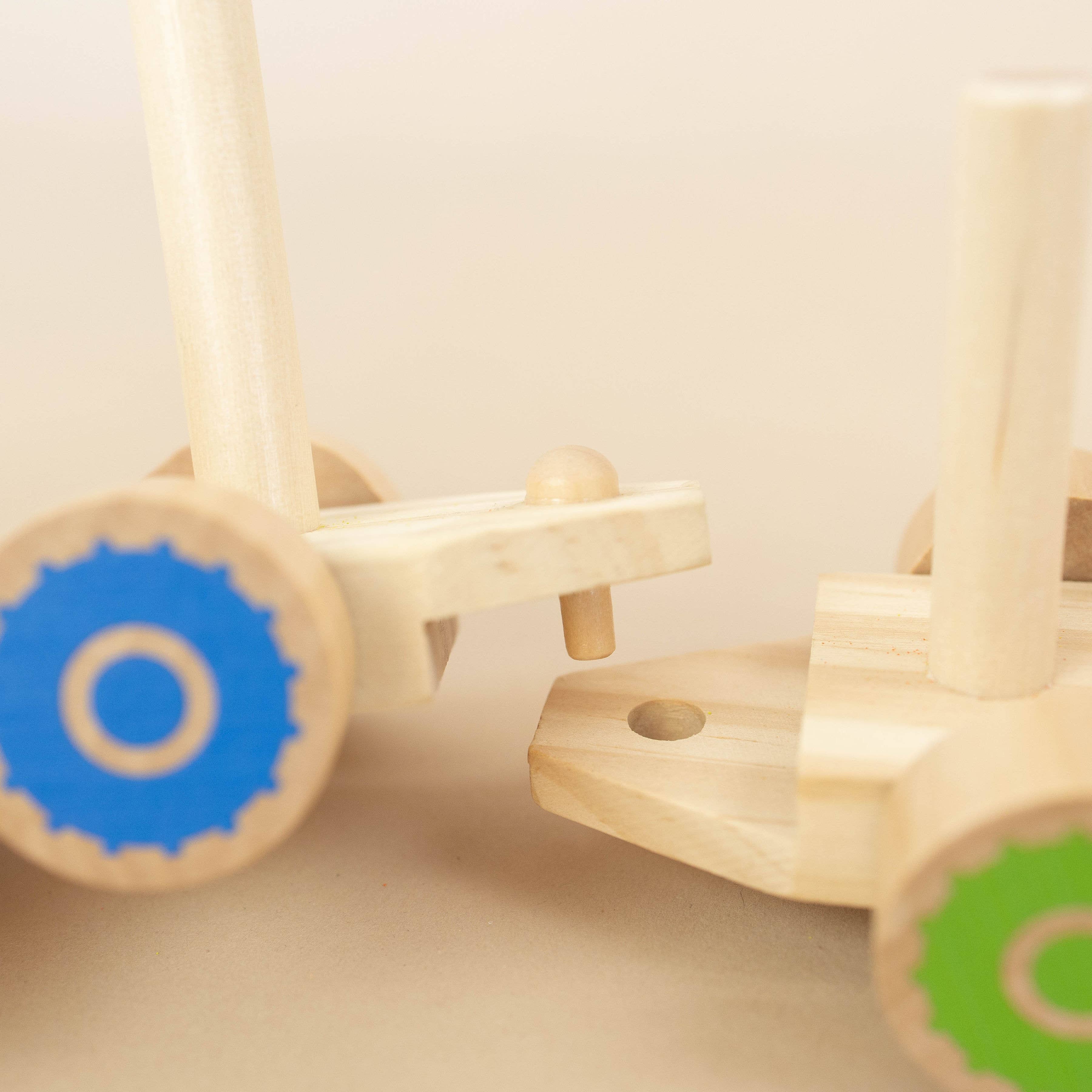 Spirit 'N Sprout - CASE Wooden Stacking Train Set for Kids - Pull Along Train