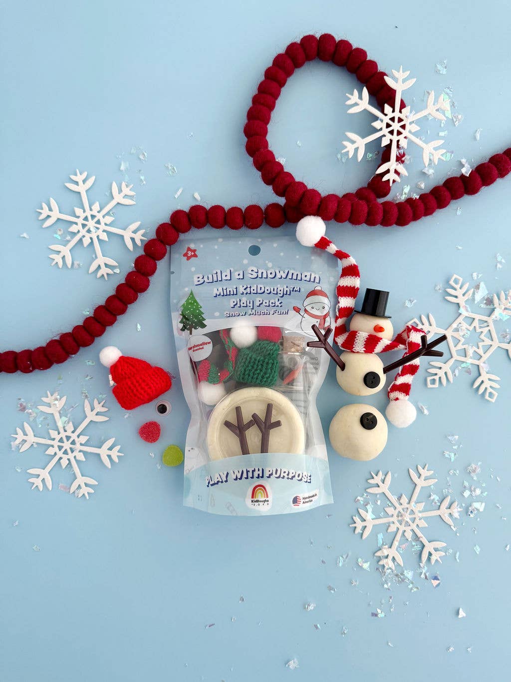 Earth GroBuild a Snowman Mini KidDough Play Pack