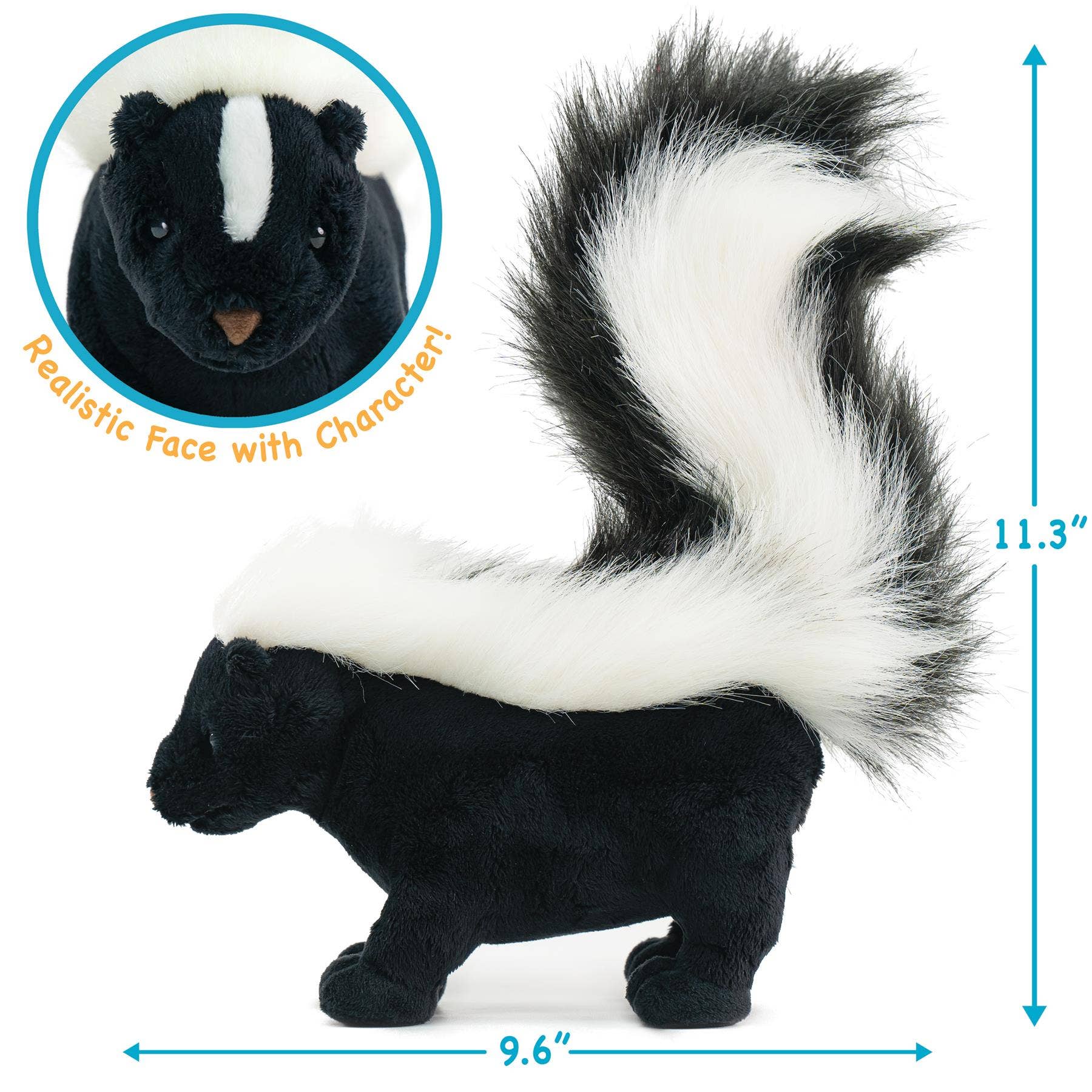 VIAHART Toy Co. - TigerHart Seymour the Skunk - 11 Inch Stuffed Animal Plush