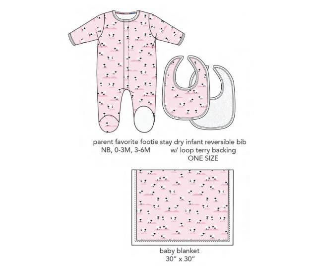Magnetic Me - BA BA BABY PINK MODAL 3PC GIFT SET: 650 / 0-3M