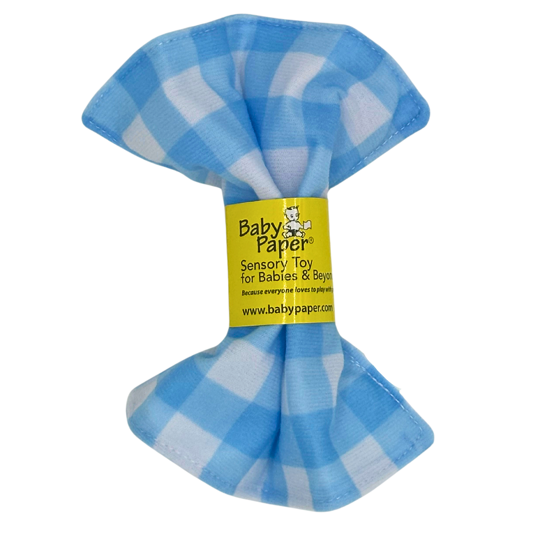 BABY PAPER - Baby Paper Crinkle Sensory Toy – Gingham Blue