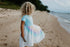 Kids Pastel Blue Rainbow Hi Lo Spring Summer Dress