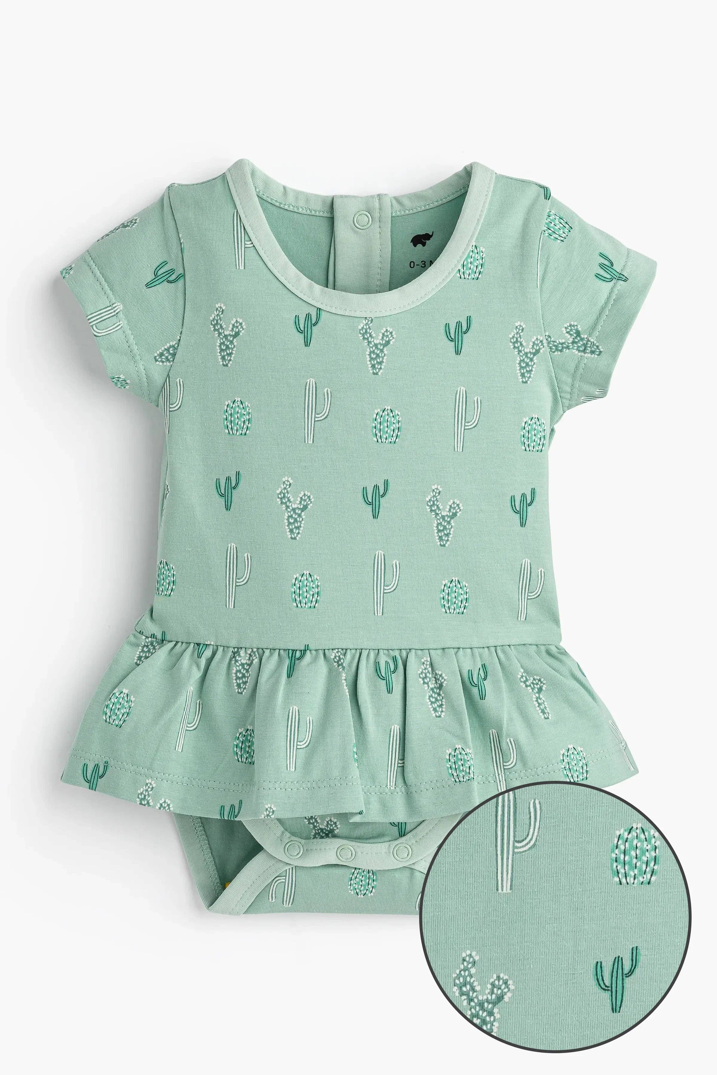 Short Sleeve All Dressed Up Bodysuit_Green Cactus