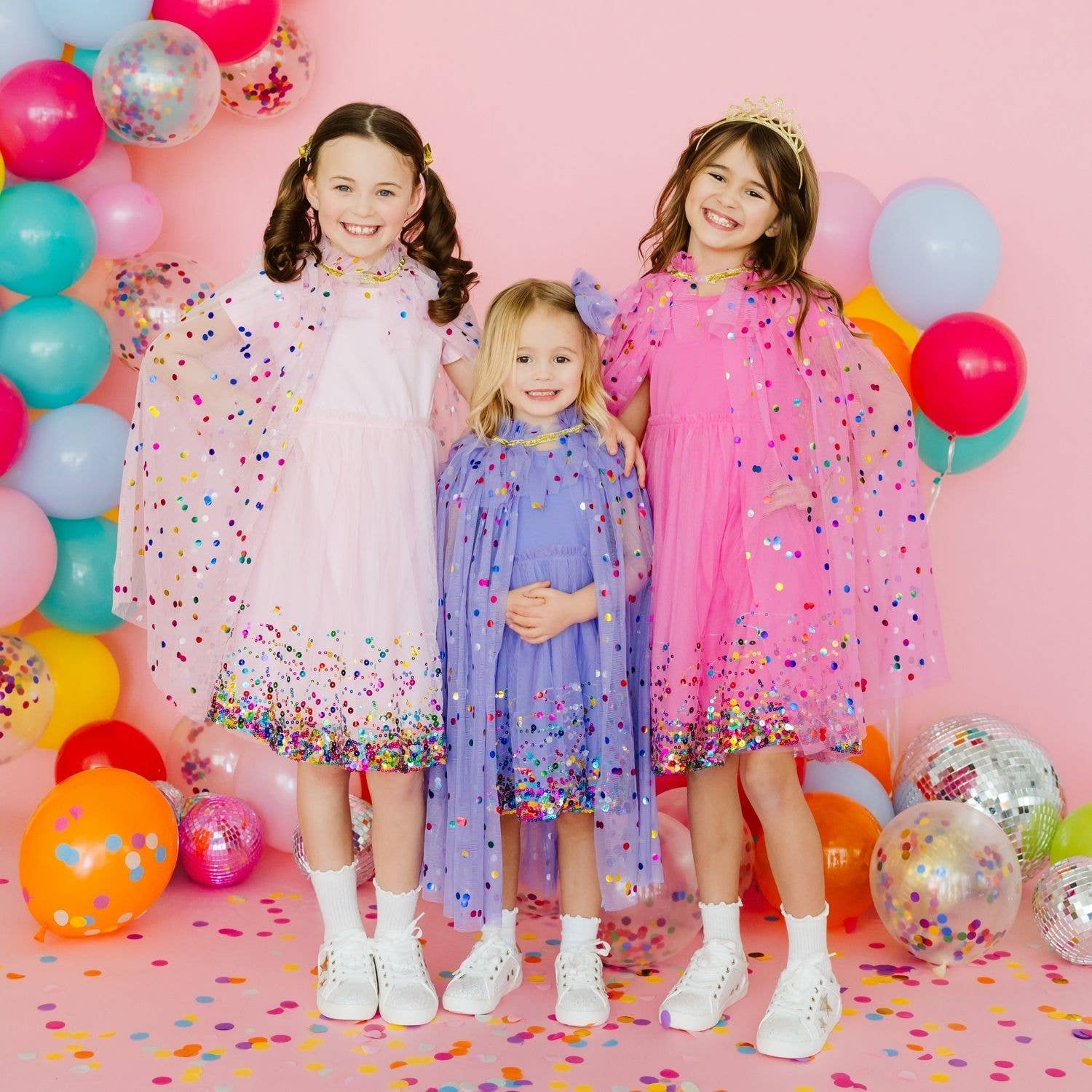 Sweet Wink - Pink Confetti Cape - Kids Dress Up Cape