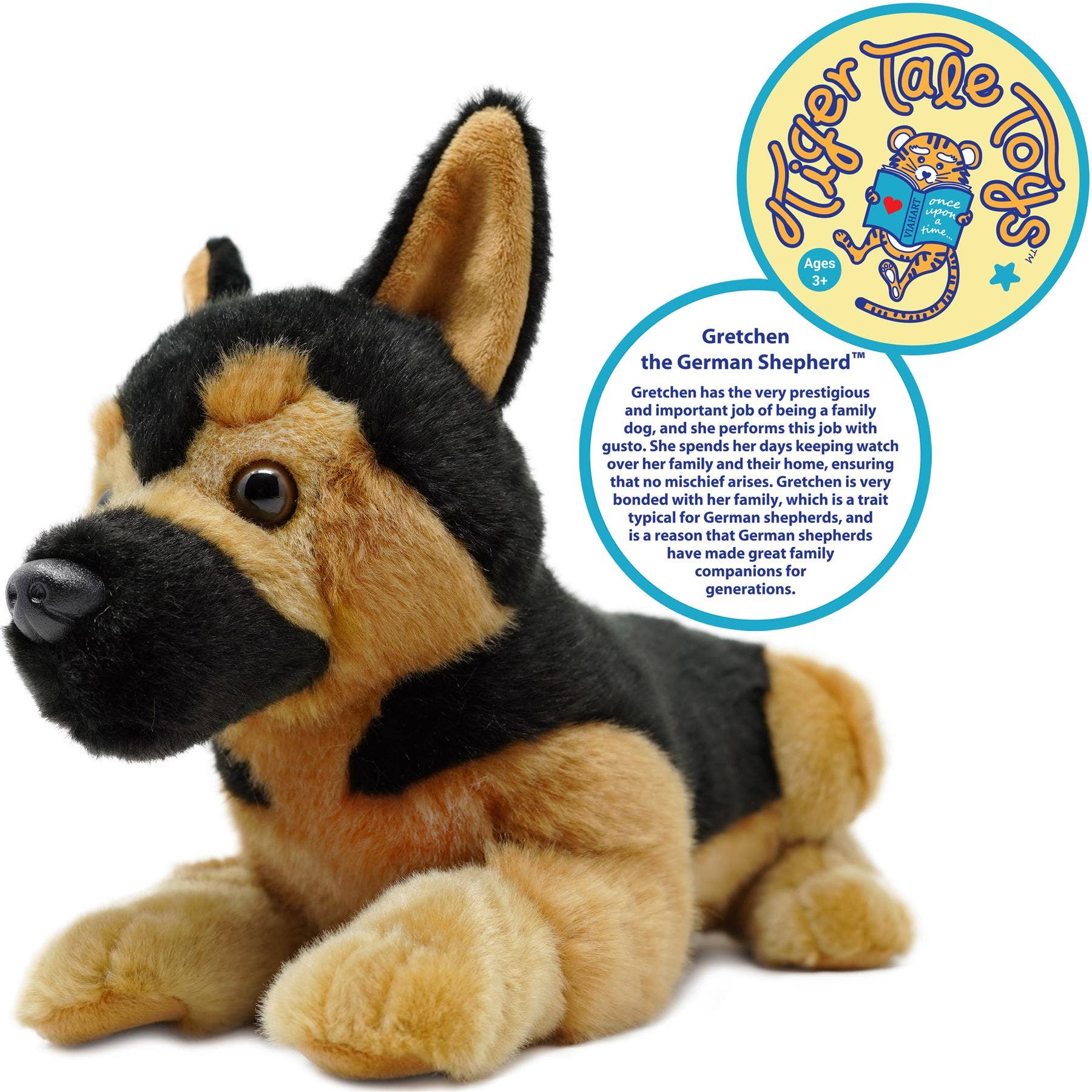 VIAHART Toy Co. - Gretchen The German Shepherd | 15 Inch Stuffed Animal Plush | By TigerHart Toys