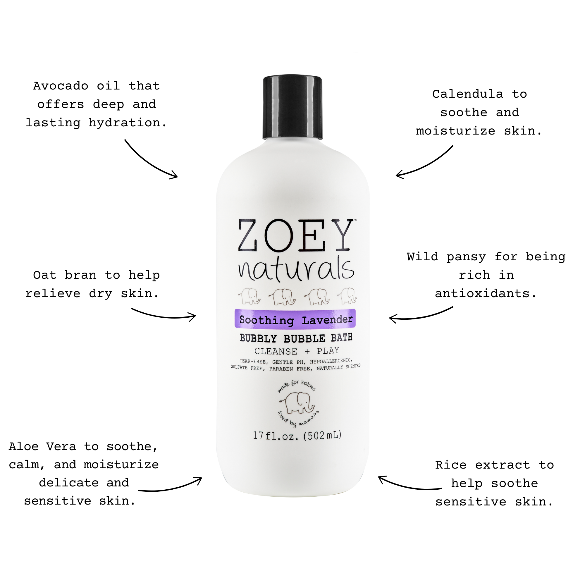 Zoey Naturals - Soothing Lavender Bubbly Bubble Bath