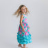 Pink Blue Tropical 3 Ruffle Spring Summer Dress