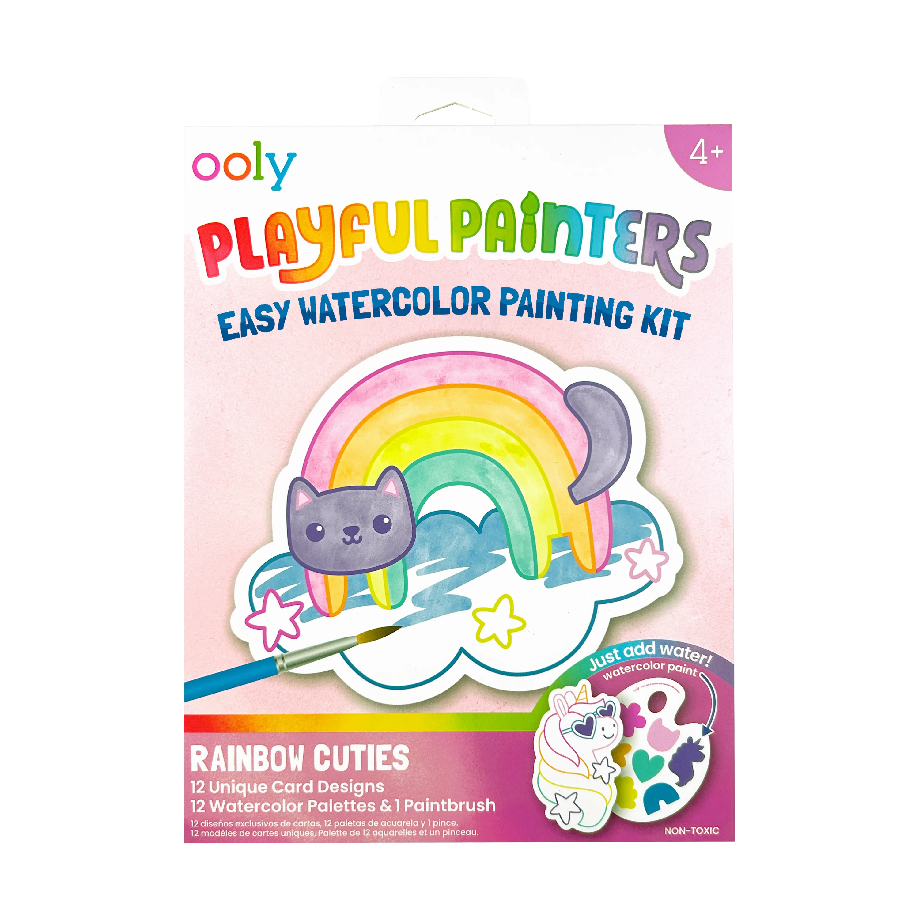 OOLY - Playful Painters: Easy Watercolor Painting Kit - Rainbow Cut