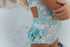 Kids Mint Floral Open Back One Piece Ruffle Swimsuit