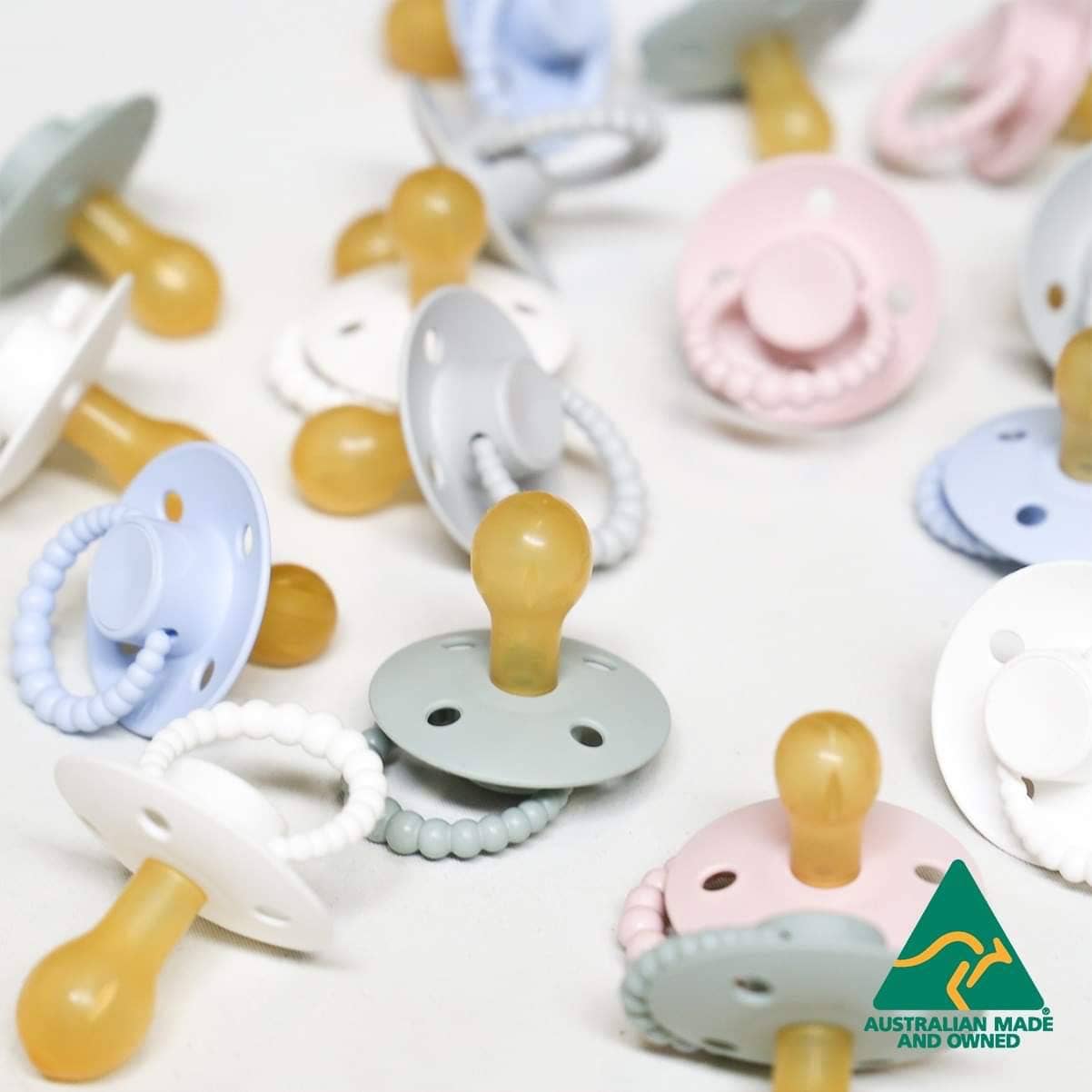 CMC Gold - CMC 'Bubble' Dummies Pale Yellow + Baby Pink: Size 2