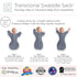 SwaddleDesigns - Transitional Swaddle Sack, Heathered Denim