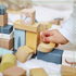 Wooden Building Blocks - 70pc Natural Wood Block Set Ages 2+