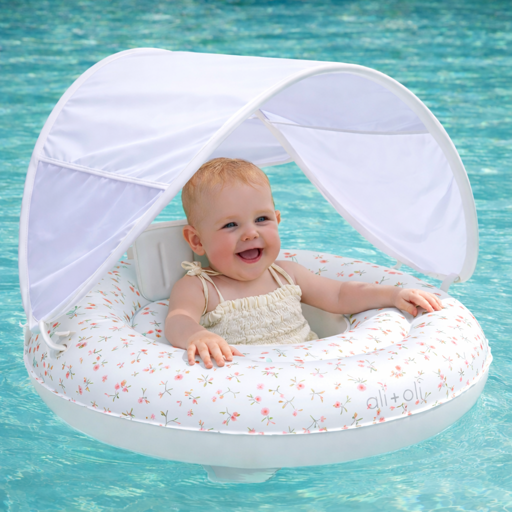 Ali+Oli - Ali+Oli Baby Swim Seat with Sun Canopy (Bloom)