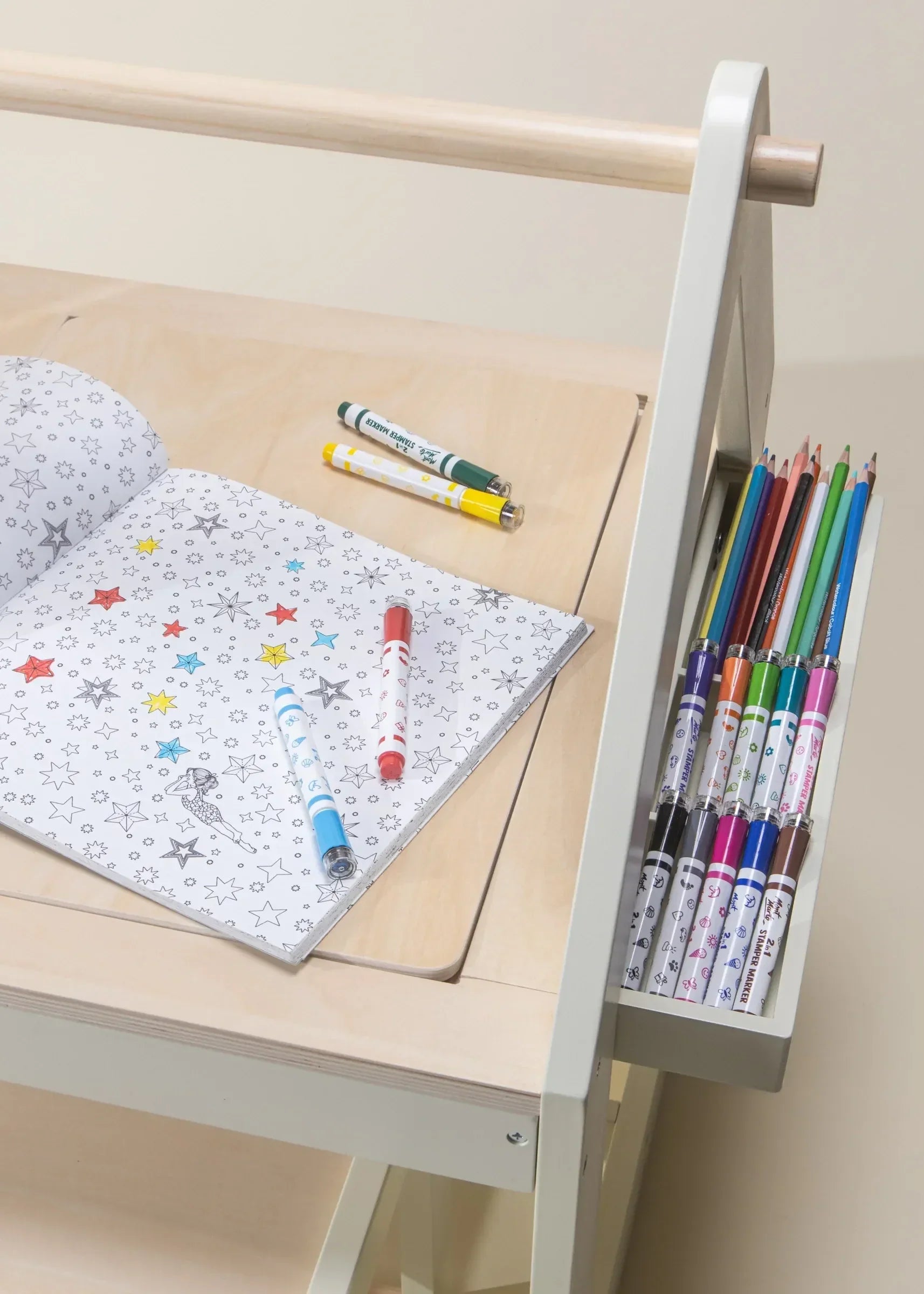 Coco Village Multifunction Wooden Art & Sensory Table w/ Stools