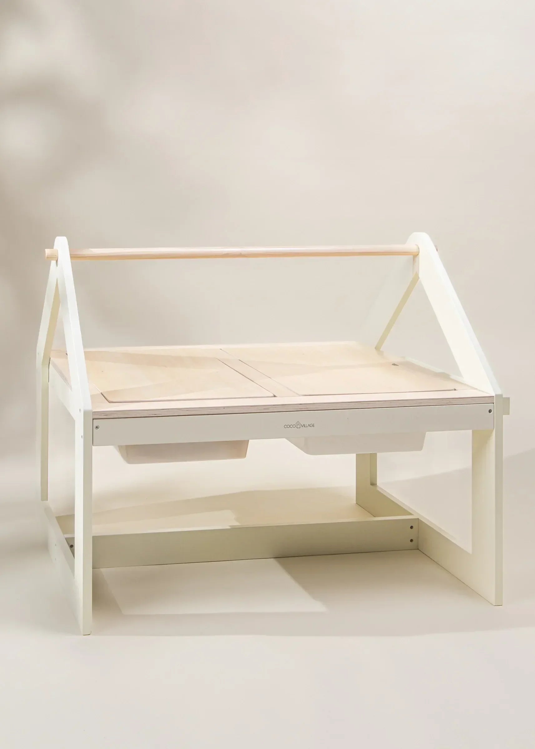 Coco Village Multifunction Wooden Art & Sensory Table w/ Stools