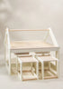 Coco Village Multifunction Wooden Art & Sensory Table w/ Stools
