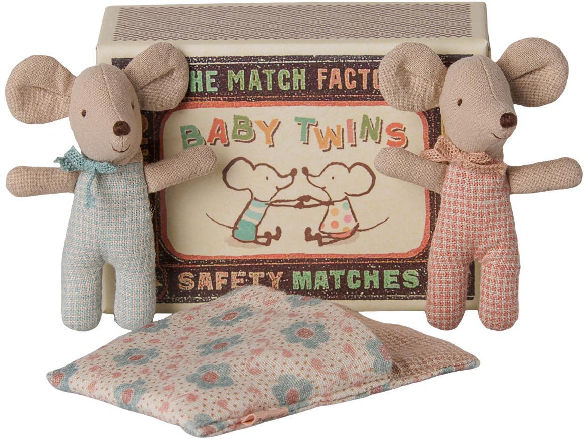 Maileg Twins, Baby mice in matchbox | Checker