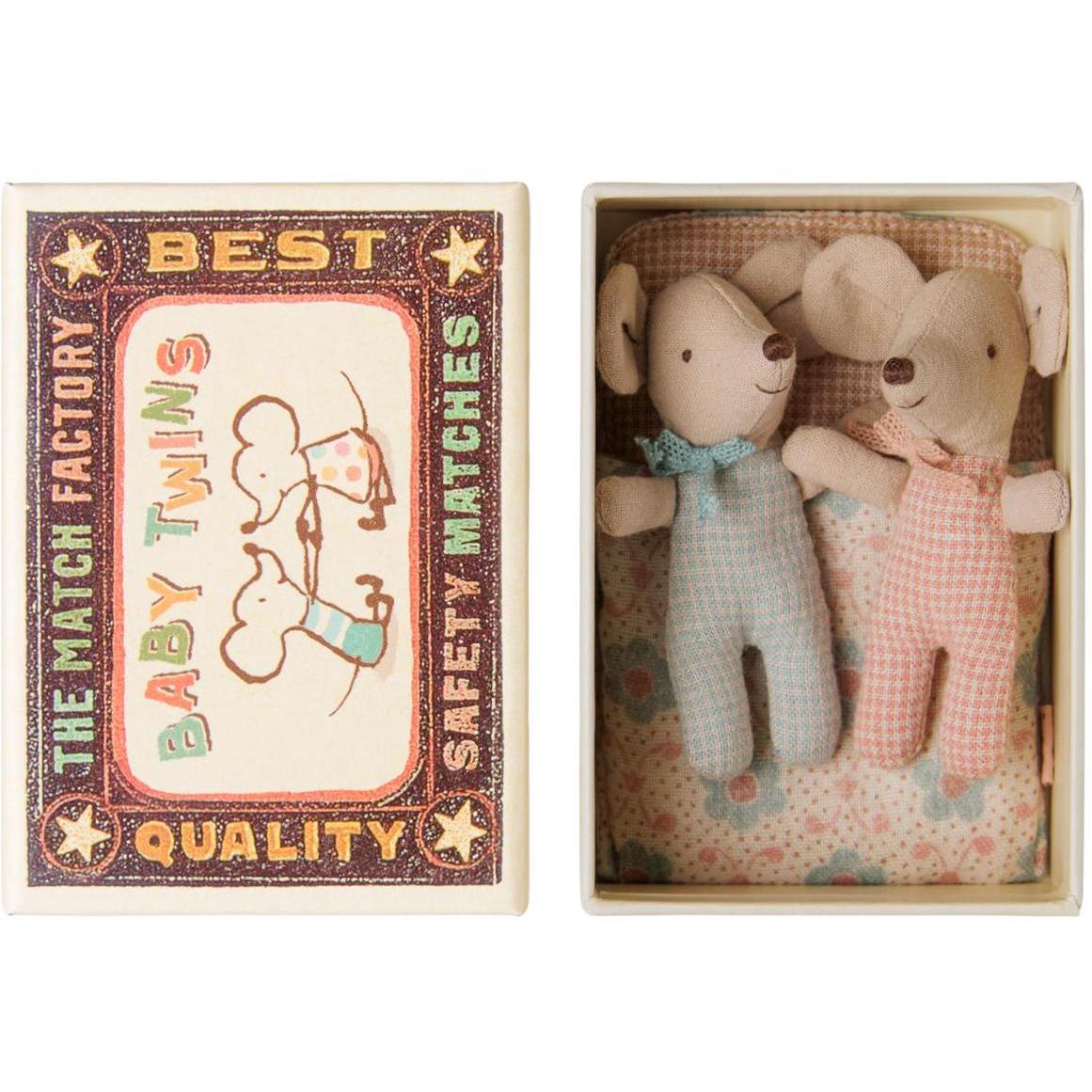 Maileg Twins, Baby mice in matchbox | Checker