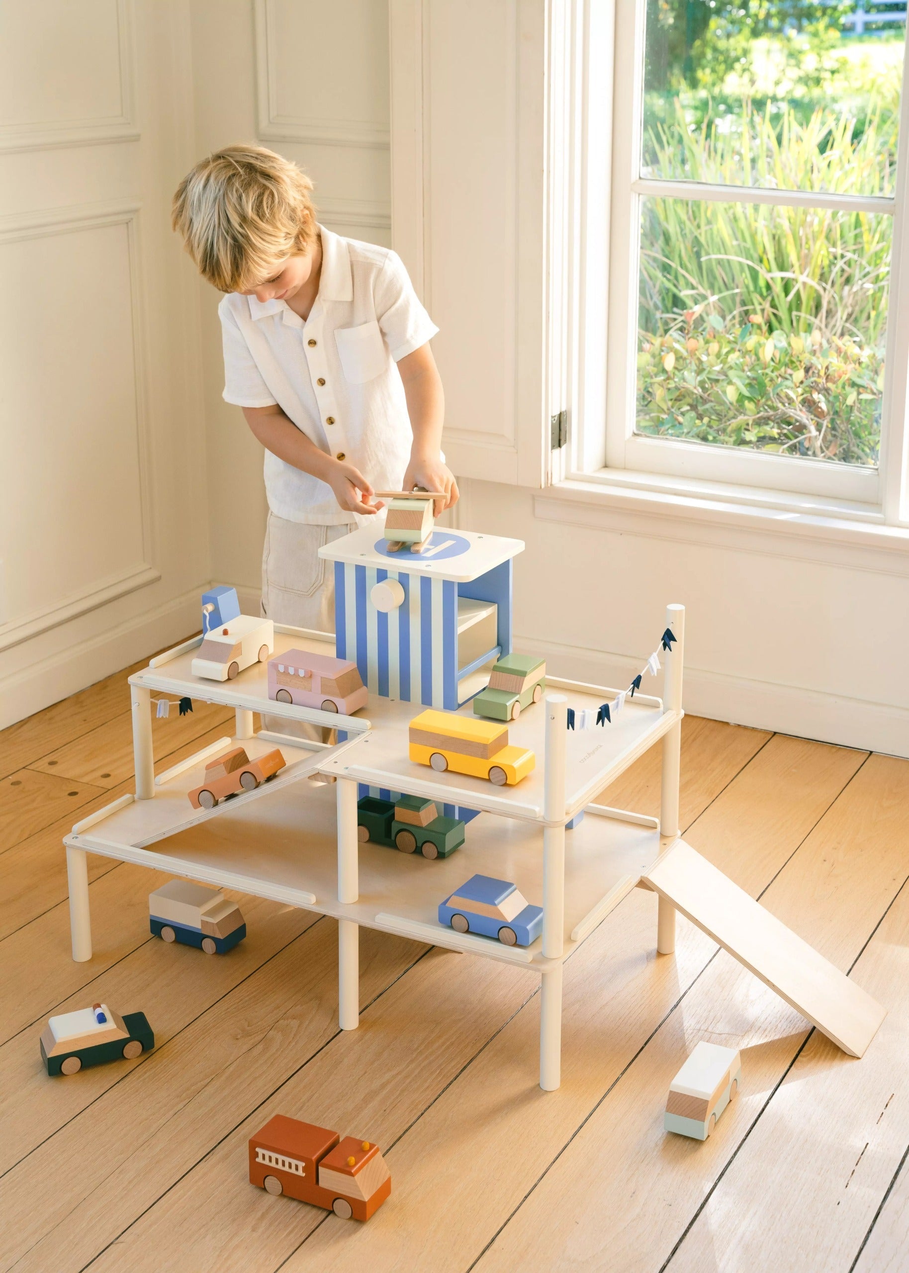 Coco Village Oversized Wooden Parking Garage Playset