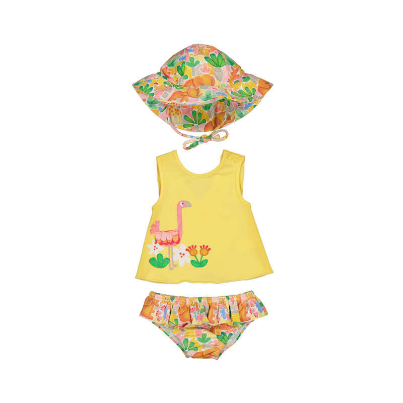 Mustard Bathing Suit w/Hat S26 1636