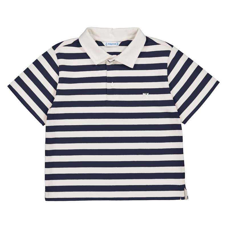 S/S Polo Shirt -Navy Stripe S26 3110