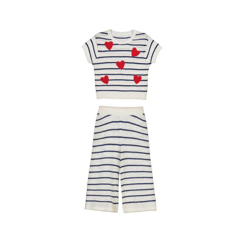 Knit Pant Set- Hearts 26 1516