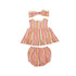 Pink Stripe Short Set w/Headband S26 1290