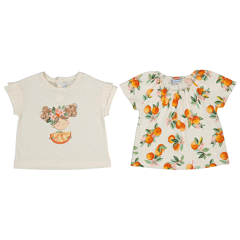 Line Short & S/S T-Shirt Oranges Print 2 S24-1008 & 1212