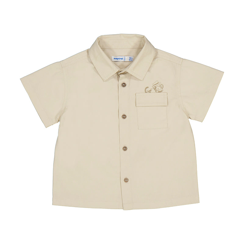 S/S Buttondown Shirt-Cream & Cargo Short S24-1111 & 1238